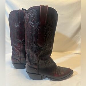 Lucchese Black and Cherry Red women’s boots